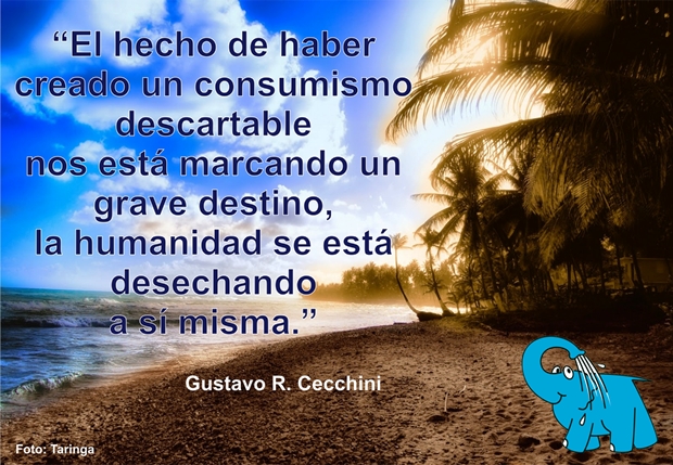 Una Enseñanza del maestro Gustavo R. Cecchini sobre El Consumismo, en La Frase del Día del Elefante Azul de Avilés